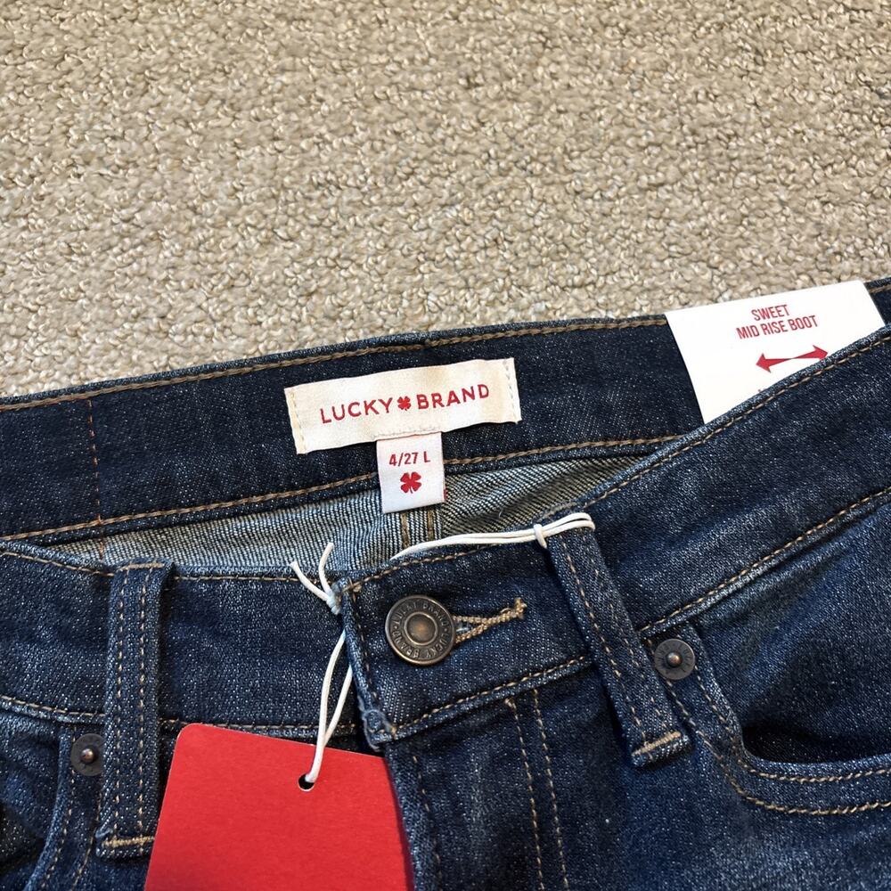 Lucky Brand Sweet Mid Rise Boot Bootcut Stretch Jeans Women's 4/27L Blue Dark - Picture 4 of 9